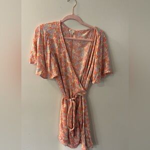 Billabong All For You 2 Peach Floral Mini Dress